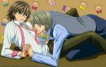  akihiko_usami junjou_romantica male misaki_takahashi signed wallpaper yaoi 