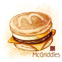  artist_logo artist_name bread cheese egg_(food) food food_focus food_name highres mcdonald&#039;s meat no_humans sandwich still_life yuki00yo 