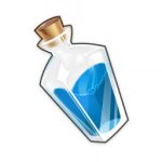  artist_request blue_theme bottle bubble commentary english_commentary game_cg genshin_impact ingredient item_focus liquid lowres no_humans official_art potion shiny still_life stopper third-party_source transparent_background 