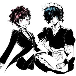 1boy 1girl female_protagonist_(persona_3) persona_3 persona_3_portable shiomi_kotone yuuki_makoto