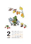  1girl 2021 belt boots brown_belt brown_footwear calendar_(medium) closed_mouth commentary_request february flower food fruit full_body gloves green_eyes green_gloves green_hair green_headwear green_legwear green_scarf green_shorts green_tube_top hat midriff monkey papaya pointy_ears pouch ragnarok_online ranger_(ragnarok_online) scar scar_across_eye scarf short_hair shorts strapless strawberry thigh-highs tube_top white_background white_flower witch_hat wolf yoyo_(ragnarok_online) zhi_xie 