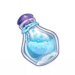  artist_request blue_theme bottle commentary english_commentary game_cg genshin_impact ingredient item_focus liquid lowres no_humans official_art potion shiny sparkle still_life stopper string third-party_source transparent_background 