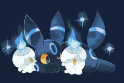  alternate_color blue_background blue_eyes blue_fire closed_mouth colored_sclera fire highres litwick lying merino_(merino_9999) one_eye_closed pokemon pokemon_(creature) shiny_pokemon simple_background smile solo umbreon yellow_eyes yellow_sclera 