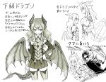  bear dragon dragon_girl expressions flat_chest horns level_difference monster_girl okamura_(okamura086) pale_skin personification size_comparison spikes the_elder_scrolls the_elder_scrolls_v:_skyrim thigh-highs wings yellow_eyes 