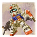  artist_name beam_rifle blue_eyes character_name chibi energy_gun gun gundam holding holding_gun holding_weapon looking_up mecha mobile_suit mobile_suit_gundam moukin_punch no_lineart open_hand rx-78-2 shield solo weapon 