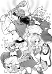  2boys 2girls belt bianca_(dq5) black_hair boots bracelet braid braided_ponytail cape child choker dated defense_zero dragon_quest dragon_quest_v dress family father_and_daughter father_and_son fighting_stance greyscale hair_ornament hero&#039;s_daughter_(dq5) hero&#039;s_son_(dq5) hero_(dq5) holding holding_staff holding_sword holding_weapon holding_whip husband_and_wife jewelry long_hair magic monochrome mother_and_daughter mother_and_son multiple_boys multiple_girls ponytail short_hair side_ponytail single_braid spiky_hair staff sword turban weapon 
