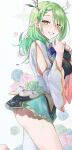  1girl absurdres antlers ass bangs blush braid branch breasts ceres_fauna eyebrows_visible_through_hair flower highres hikkishi hololive hololive_english huge_ass long_hair looking_at_viewer panties single_thighhigh smile solo thigh-highs thighs underwear virtual_youtuber 