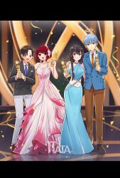 arima_kana formal halo himmel_(sousou_no_frieren) long_hair multiple_boys multiple_girls oshi_no_ko short_hair sousou_no_frieren