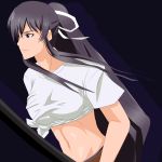  asymmetrical_clothing black_hair hair_ribbon kaori_kanzaki ribbon sword to_aru_majutsu_no_index violet_eyes weapon 