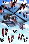  aircraft animal bird blue_sky clouds cloudy_sky day helicopter highres hijikata-san_(m.m) m.m motion_blur no_humans original outdoors penguin sky solo vehicle_focus 