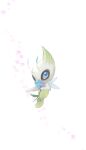  absurdres antennae blue_eyes blue_flower celebi commentary_request flower highres holding holding_flower looking_at_viewer moneko_(kvme3754) no_humans outstretched_arm petals pokemon pokemon_(creature) solo white_background 