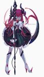  blue_eyes dragon_girl dragon_horns dragon_tail elizabeth_bathory_(fate) fate_(series) highres horns non-web_source one_eye_closed pink_hair tail 