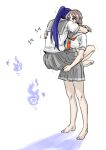  2girls barefoot blue_eyes blue_hair carrying carrying_person cnim_(js4hyun) commentary_request holding holding_person hug korean_commentary leg_lock lifted_by_another lifting_person love_live! love_live!_sunshine!! matsuura_kanan multiple_girls school_uniform standing tagme translation_request watanabe_you 
