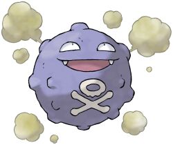  :d fangs full_body gas koffing no_humans official_art open_mouth pokemon pokemon_(creature) pokemon_focus pokemon_frlg skull_and_crossbones smile solo sugimori_ken third-party_source transparent_background 