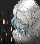1girl candle comforting crying flame ghost grace_(pathologic) greyscale hands_on_another&#039;s_face magicky-hands pathologic pathologic_2 sketch tears termites white_hair