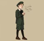 1boy black_ribbon black_socks brown_hair brown_shoes childhood green_hat green_jacket green_shorts mxgicdave pathologic pathologic_2 sailor_hat sailor_uniform vlad_olgimsky_jr white_collar