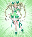 1girl earrings green_background green_theme hapuriainen jewelry magical_girl original precure solo suite_precure tagme
