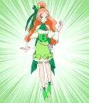 1girl earrings fresh_precure! green_eyes green_theme hapuriainen magical_girl original precure solo tagme