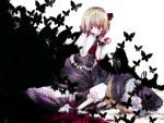  blonde_hair blood butterfly darkness death hat highres kirisame_marisa memai red_eyes ribbon rumia touhou 