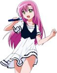   hairpin hayate_no_gotoku! highres katsura_hinagiku long_hair microphone pink_hair singing solo vector yellow_eyes  