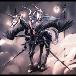  devil dragon fantasy horns multiple_heads ongaku_nasca pixiv_fantasia pixiv_fantasia_2 skull sword thigh-highs weapon wings 