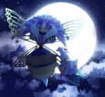 1boy 1girl antennae arthropod_girl bug cape clouds dede_(qwea_00000) disembodied_limb extra_arms gloves heart horns insect_wings kirby:_triple_deluxe kirby_(series) looking_at_another moon night night_sky no_humans pink_eyes queen_sectonia scarf sky star_(sky) taranza white_hair wings 