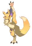  absurdres digimon digimon_(creature) digimon_tamers highres no_humans one_eye_closed parted_lips renamon signature simple_background split standing standing_on_one_leg standing_split sui_(suizilla) white_background 