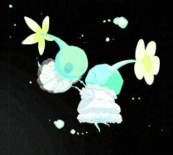  ^_^ aqua_skin black_background blush_stickers closed_eyes colored_skin creature creature_focus dancing dress face-to-face fashion fireflies floating flower flying frilled_dress frilled_sleeves frills ghost_tail glow_pikmin happy highres holding_hands ice ice_pikmin long_dress long_sleeves medium_dress no_humans no_mouth petticoat pikmin_(creature) pikmin_(series) pikmin_4 puffy_long_sleeves puffy_sleeves simple_background striped_clothes striped_dress three-quarter_sleeves vertical-striped_clothes vertical-striped_dress white_dress wide_sleeves yellow_flower yu_pikmin 