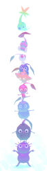  absurdres black_eyes blue_pikmin crying crying_with_eyes_open glow_pikmin highres ice_pikmin no_humans pikmin_(creature) pikmin_(series) purple_pikmin red_pikmin rock_pikmin simple_background tears white_background white_pikmin winged_pikmin yellow_pikmin yu_pikmin 