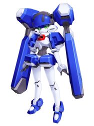  1girl android belt blazermate colored_sclera green_eyes green_sclera highres humanoid_robot joints mechanical_hair medarot no_mouth no_nose o-ring o-ring_belt robot robot_girl robot_joints science_fiction simple_background solo twintails white_background yachima_tana 