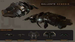  3d absurdres advanced_ship_(eve_online) attack_ship_(eve_online) brown_background brown_theme commentary company_logo company_name copyright_logo copyright_name covert_ops_(eve_online) dated duvolle_laboratories_(eve_online) english_text eve_online frigate_(eve_online) gallente_federation_(eve_online) glowing grid highres logo maya_(medium) military_vehicle multiple_views no_humans official_art radiation_symbol radio_antenna realistic science_fiction spacecraft star_(sky) starry_sky_background tech_2_ship_(eve_online) thrusters vehicle_focus vehicle_name ymir_jonsson 
