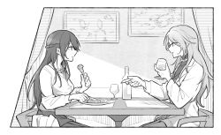  2girls coat girls_frontline grey_hair grig_(girls&#039;_frontline) holding lab_coat lady_gray_(girls&#039;_frontline) long_hair long_sleeves multiple_girls nyto_(girls&#039;_frontline) open_clothes paradeus scientist shirt xinhao 