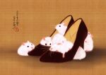  absurdres animal animal_focus faux_traditional_media hamster high_heels highres no_humans original otamashimai shoes 