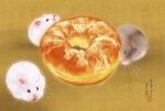  animal animal_focus doughnut faux_traditional_media food hamster highres original otamashimai 