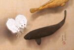  animal animal_focus carp faux_traditional_media fish hamster highres no_humans original otamashimai 
