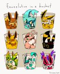  :3 @_@ aqua_eyes artist_name black_eyes blue_eyes closed_mouth cup drinking_glass eevee espeon evolutionary_line fang flareon frown glaceon green_eyes grin highres in_container in_cup jolteon kurosame_haiki leafeon looking_at_viewer lying no_humans one_eye_closed orange_eyes partially_submerged pink_eyes pokemon pokemon_(creature) profile red_eyes smile stitches sylveon umbreon vaporeon violet_eyes water 