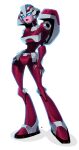  1girl alien arcee blue_eyes breasts chesraven curvy highres medium_breasts panties pink_lips pink_panties robot simple_background solo transformers transformers_animated underwear white_background 