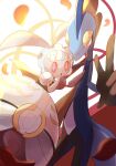  :o absurdres blurry bright_pupils commentary_request diancie hands_up highres inteleon looking_at_viewer petals pointing pokemon pokemon_(creature) red_eyes ssn_(sasa8u9r) yellow_eyes 
