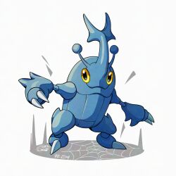  heracross mistray-art no_humans numbered pokemon pokemon_(creature) simple_background solo white_background yellow_eyes 