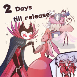  +++ 1girl 1other 3boys antennae arthropod_boy arthropod_girl brumm_(hollow_knight) cloak closed_eyes clovergrasswang commentary dated english_commentary english_text grey_cloak grimm_(hollow_knight) grimmchild holding holding_hands holding_weapon hollow_knight hollow_knight:_silksong horned_mask insect_wings knight_(hollow_knight) mask multiple_boys musical_note red_cloak red_eyes signature skarr_scout_(hollow_knight) skarr_stalker_(hollow_knight) skarrsinger_karmelita_(hollow_knight) standing_on_shoulder trobbio_(hollow_knight) two-sided_cloak two-sided_fabric weapon white_mask wings 
