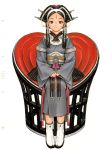  chair flat_chest form_code headdress highres japanese_clothes kimono murata_renji range_murata scan 