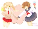  2girls genderswap hetalia_axis_powers holding_hands ice_cream japan mochiko seifuku tagme united_kingdom 