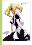  apron ayase_eli blonde_hair blue_eyes long_hair love_live!_school_idol_project maid official_art ponytail 