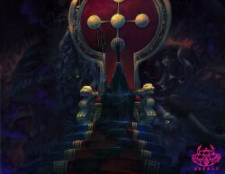  1other 5boys acrylic_paint_(medium) artist_logo bakotsu_(youkai) black_robe black_veil boar colored_sclera crown curled_tusks english_commentary ethan-baron_v._nusjuro gorosei hagoromo highres holding holding_polearm holding_weapon horns imu_(one_piece) itsumade_(youkai) jaygarcia_saturn logo looking_at_viewer marcus_mars monster multiple_boys one_piece painting_(medium) polearm red_eyes robe sharp_teeth shawl shepherd_ju_peter sitting_on_throne stairs tall_crown teeth topman_warcury traditional_media trident tusks ushi-oni_(youkai) veil very_long_robe very_long_veil wafalo weapon yellow_sclera 