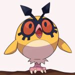  alternate_color animal_focus bird commentary_request full_body hoothoot looking_up lowres no_humans open_mouth orange_eyes owl pokemon pokemon_(creature) shiny_pokemon solo standing tongue tyako_089 
