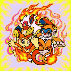  artist_request black_eyes blue_eyes bright_pupils chimchar closed_mouth colored_sclera evolutionary_line fang fire flame-tipped_tail flat_color infernape monferno nostrils official_art pokemon pokemon_(creature) pokemon_focus pokemon_tcg pokemon_tcg_pocket smile tail third-party_source white_pupils yellow_sclera 
