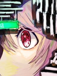  2girls abstract akemi_homura akemi_homura_(magical_girl) black_hair close-up exit_sign eye_reflection hair_between_eyes highres kaname_madoka looking_at_viewer magical_girl mahou_shoujo_madoka_magica multiple_girls pink_eyes pink_hair reflection wataru032281529 