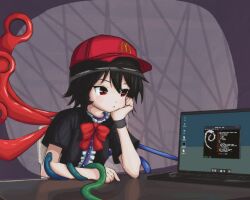  computer debian houjuu_nue laptop linux mcdonald&#039;s touhou 