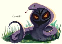  absurdres animal_focus arbok closed_mouth forked_tongue grass highres looking_at_viewer no_humans noahzark1212 pokemon pokemon_(creature) pokemon_focus snake tongue tongue_out 