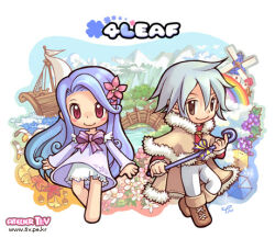  1boy 1girl 4leaf acorn ankle_boots aqua_hair archived_source arms_at_sides artist_name autumn autumn_leaves barefoot belt benya_(tales_weaver) bird black_bow blue_hair blue_sky blue_umbrella boat boots bow bridge brown_belt brown_boots brown_cloak brown_eyes cane cloak closed_mouth clouds colorful_background commentary_request company_name curled_ends dated_commentary deformed dress english_commentary facing_viewer floral_print floral_print_dress flower food fruit full_body fur-trimmed_cloak fur_trim ginkgo_leaf grapes grey_hair hair_between_eyes hair_flower hair_ornament holding holding_cane joshua_von_arnim korean_commentary lace-up_boots lake leaf leggings logo long_hair long_sleeves looking_at_viewer lowres mountain nexon ocean official_art open_hands orange_leaf parted_bangs petticoat photoshop_(medium) pink_flower print_dress purple_bow purple_dress purple_sleeves rain rainbow red_eyes red_leaf red_shirt red_sleeves sail seagull shirt signature sky smile softmax spring_(season) strapless strapless_dress striped_bow tales_weaver tiv tree two-tone_bow umbrella very_long_hair water watercraft web_address white_flower white_leggings windmill wooden_bridge yellow_bow yellow_leaves yellow_umbrella 
